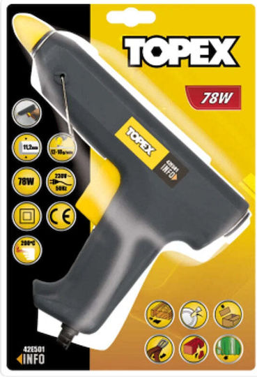 Topex 42E501 Pistol de lipit cu adeziv pentru tije de silicon 11mm