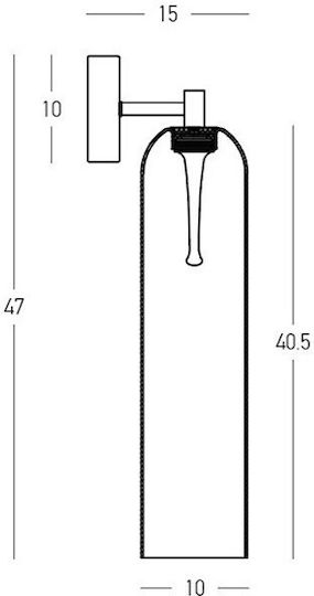 Zambelis Lights Lampă de Perete cu LED Integrat Aurie 10x15x47 cm