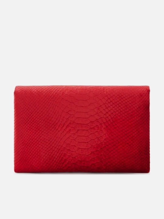 Red Croco Leather Women's Shoulder Bag