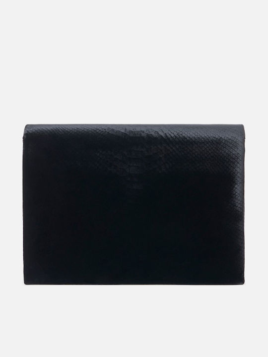 Black Croco Leather Women's Shoulder Bag
