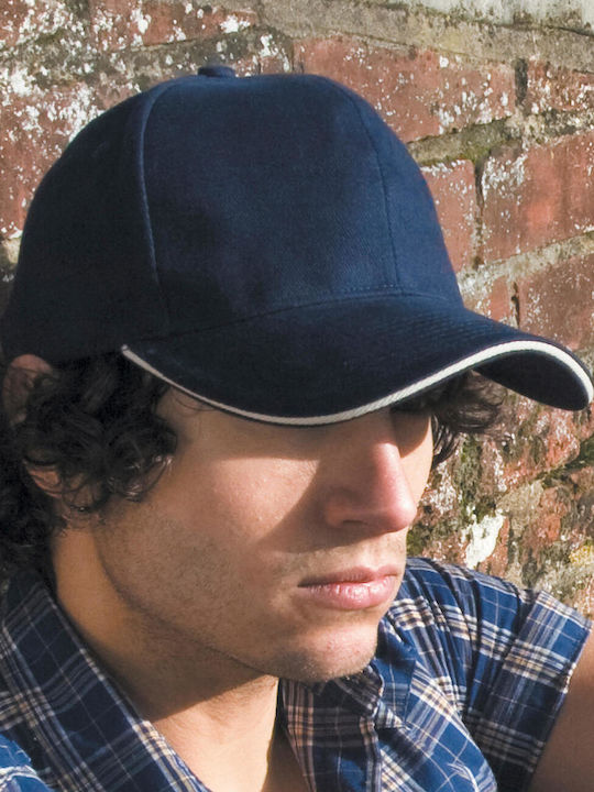 Jocheu Sandwich Brushed Cotton Cap Reglabil Cu Clemă Metalică Rc025p Result Negru Roșu