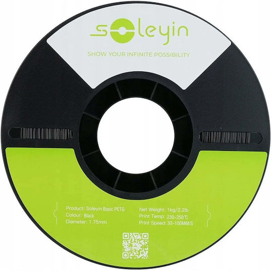 Creality3D Soleyin Filament PETG pentru Imprimante 3D 1.75 mm Negru 1 kg 1 Buc (Bobină)