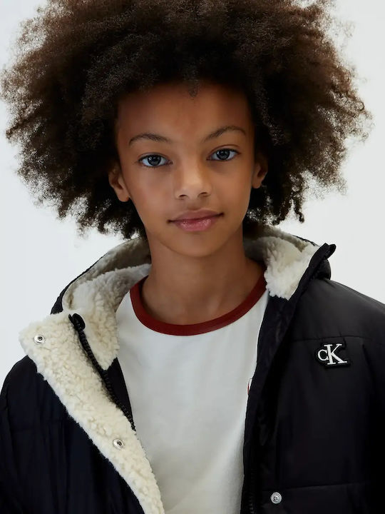 Kids Quilted Short Black Jacket