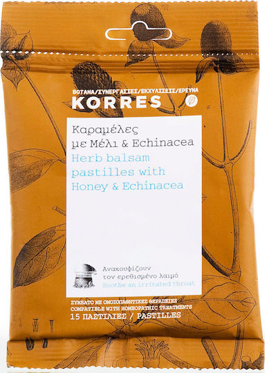 Korres Honig & Echinacea Lutschtabletten mit Honig und Echinacea für Trockener Husten Honig 60gr