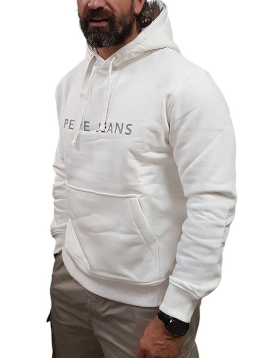 Pepe Jeans Суитшърт Бял с Качулка