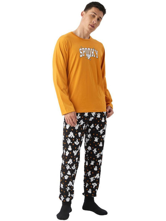 Minerva Winter Herrenpyjama Orange