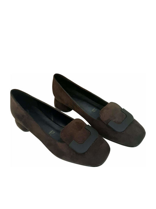 Suede Heels Brown