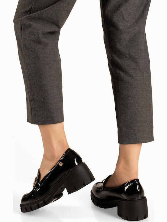 Λουστρίνι Γυναικεία Loafers σε Μαύρο Χρώμα