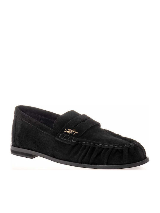 Damen Mokassins aus Leder in Schwarz Farbe D514FW26-Black