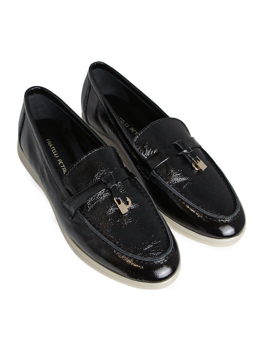 Leather Women's Moccasins In Black Colour