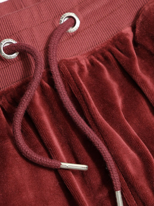 Velvet Burgundy Sweatpants