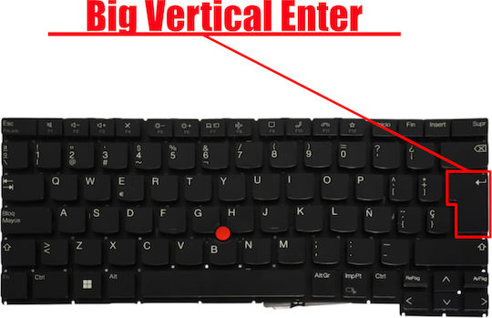 Tastatură Spaniolă Pentru Laptop Spanish Laptop Keyboard Lenovo Thinkpad T14s Gen 3 E14 R14 Gen5 T14p Gen1 Sn21d68484 Pk132as2b00 5m11h88947 5m11h88946 5m11h88945 5m11h88944 Es Fără Cadru Cu Trackpoint Negru Κωδ.41094esnofrpointer