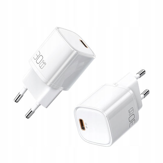 Mcdodo Handyladegerät mit USB-C Ausgangsanschlüsse und Kabel USB-C - USB-C 30W Weiß (CH-0083)