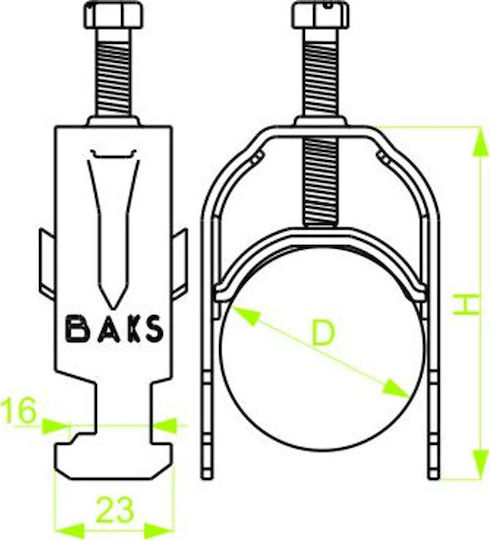 Baks Hanging Cable Support Uk1 52-58 402850