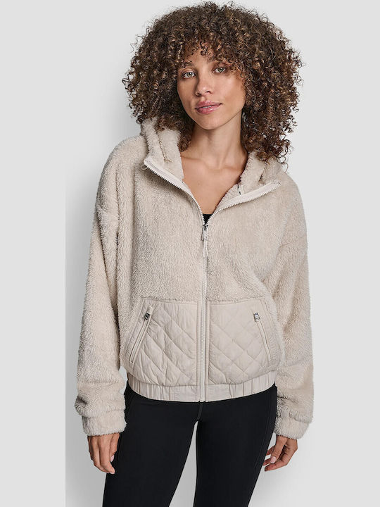 Women's Brown Zip-Up Cardigan