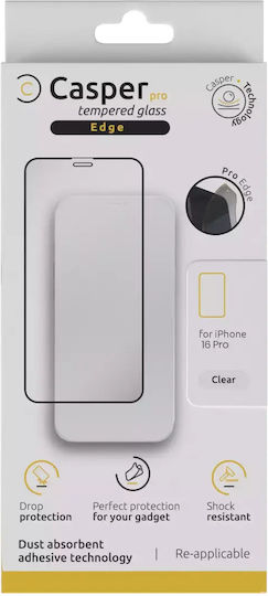 Casper Pro Edge Закалено Стъкло За iPhone 16 Pro 17 17 Pro 18 Pro Ритейл Пакет Прозрачно