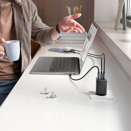 Mcdodo Зарядно устройство Без Кабел с USB-A Порт и 2 USB-C Порта 67W Power Delivery Сив (CH-0971)