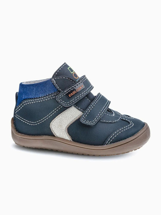 Παιδικά Sneakers High με Σκρατς Navy Μπλε
