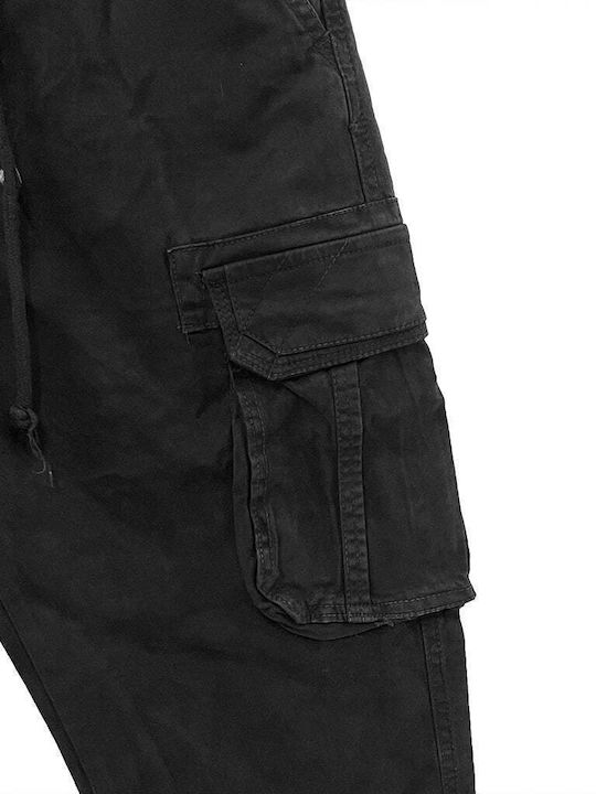 Herrenhosen Cargo Elastisch Schwarz