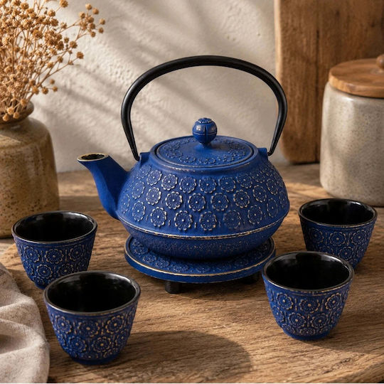 Vilde Cast Iron Teapot Blue 1000ml