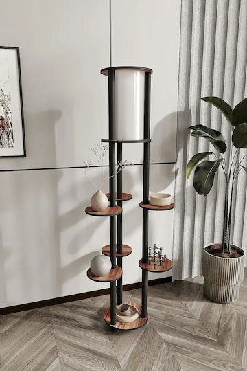 SteweHome Φωτιστικό Δαπέδου Υ140xΜ17εκ. με Ντουί για Λαμπτήρα E27 Μαύρο