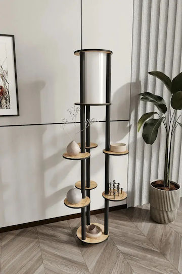 SteweHome Φωτιστικό Δαπέδου Υ140xΜ50εκ. με Ντουί για Λαμπτήρα E27 Μαύρο