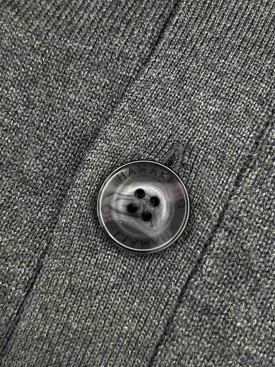 Men's Knitted Cardigan with Buttons Grey