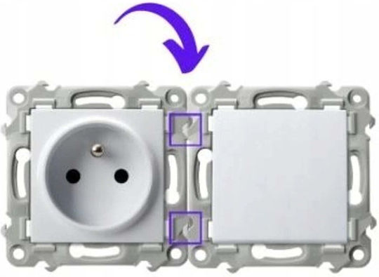 Ospel Single RJ45 Network Socket in White Colour GPK-1Z/P/00