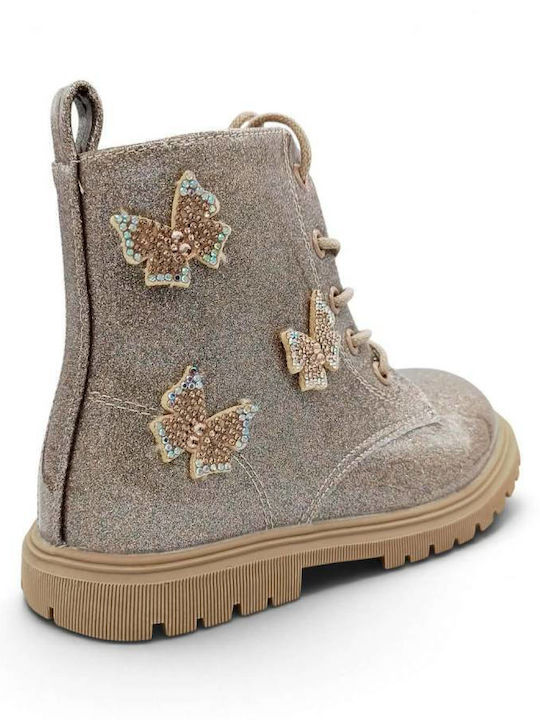 Kinderstiefel aus Lackleder mit Reissverschluss Rosa