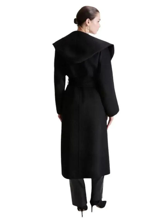 Palton de damă din lână Black