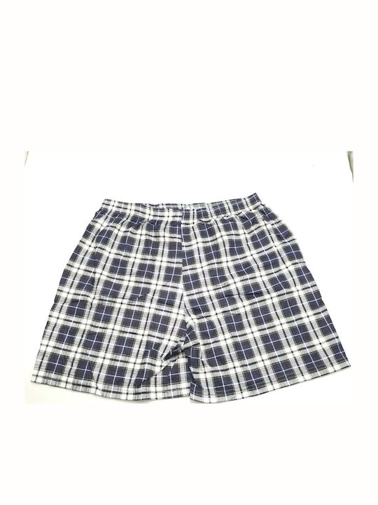 Men's Boxer Brief Blue Navy Checked