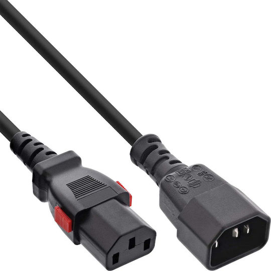 InLine IEC C13 / IEC C14 - IEC C13 / IEC C14 Cable 5m Μαύρο