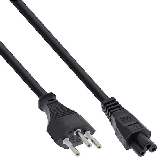 InLine IEC C5 - IEC C5 Cable 2m Μαύρο