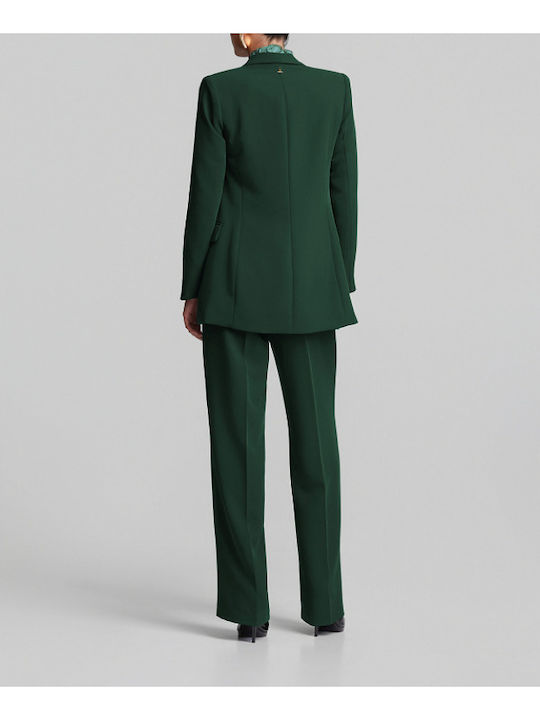 Lynne Women's Crepe Waisted Blazer Dark Green