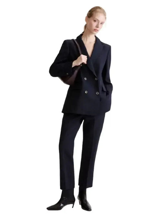 Marella Damen Blazer Blau Jacquard