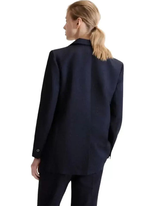 Marella Damen Blazer Blau Jacquard