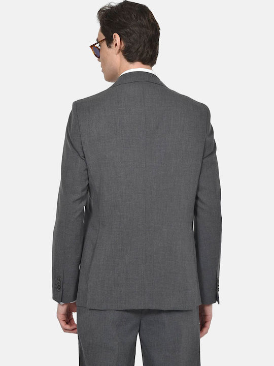 Winter Men's Suit with Vest Slim Fit Dark Grey