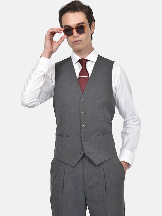 Winter Men's Suit with Vest Slim Fit Dark Grey