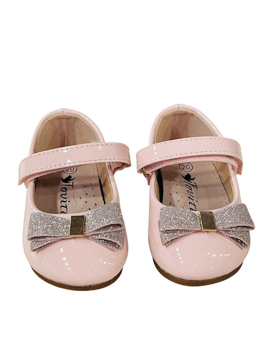 Kids Anatomic Ballerinas with Hoop & Loop Closure Pink