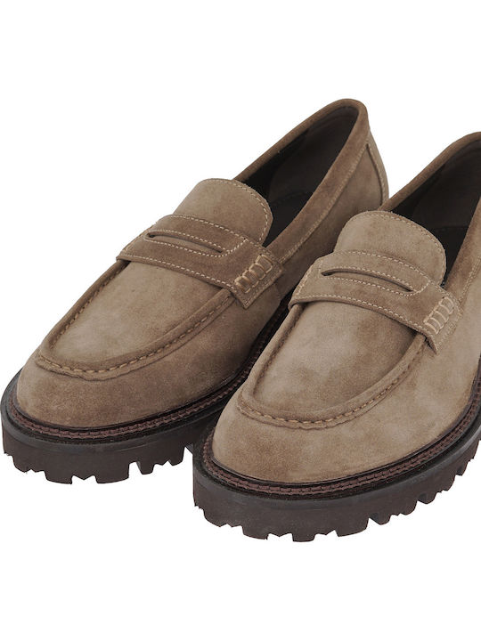Suede Men's Loafers in Brown Colour