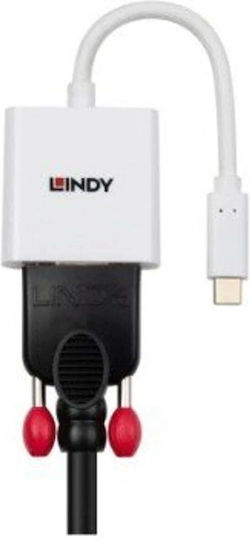 Lindy 43437 Μετατροπέας USB-C male σε VGA female Λευκό