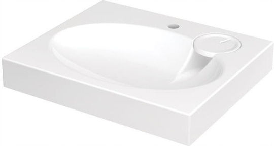 Ideal Standard Wall Mounted Vessel Bathroom Sink Made of Synthetic Material with Faucet 60x60cm Grey