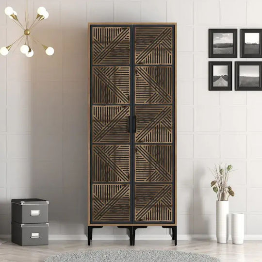 Двойна врата Гардероб 80x47x210cm Бежов