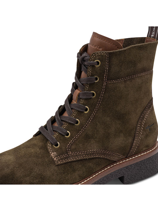 Leder Damen Stiefeletten Khaki