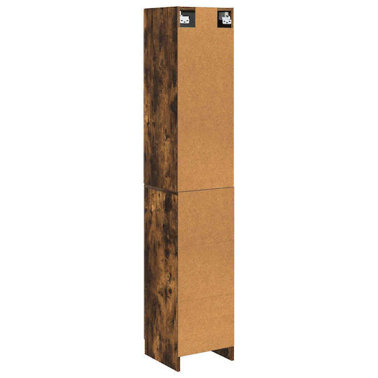 vidaXL vidaXL Wall Hung Bathroom Column Cabinet W33xD34.5xH87cm Brown