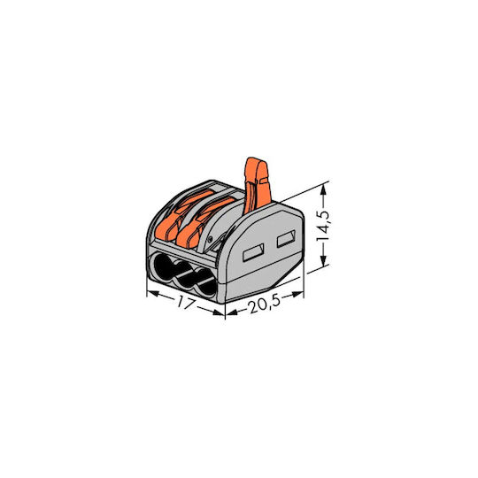 Конектор Wago 1 брой 3 полюса 0.14-4.0мм 450V 32A