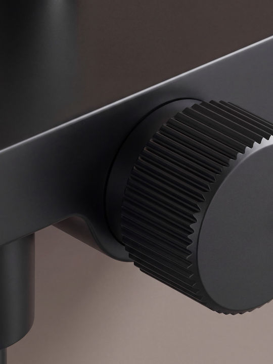 Naron Duschsäule mit Wannenbatterie Schwarze
