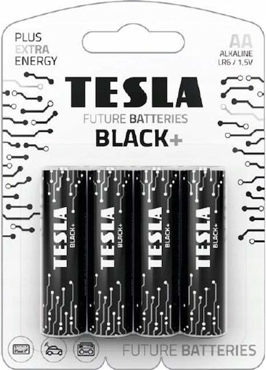 Tesla Batteries Black+ Baterii Alcaline AA 1.5V 4buc