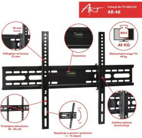 Art AR-48 AR-48 Suport TV de perete până la 50" și 40kg