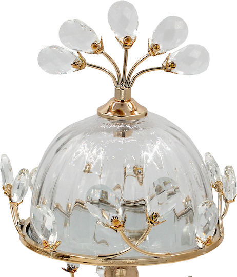 Keskor Kuchenteller Glas mit Deckel Gold 18x18x33cm
